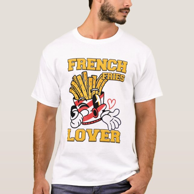 French Fries Lover Men White T-Shirt (Front)