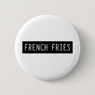 French Fries Old Typewriter Letters 6 Cm Round Badge