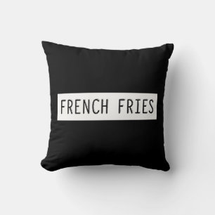 French Fries Old Typewriter Letters Cushion