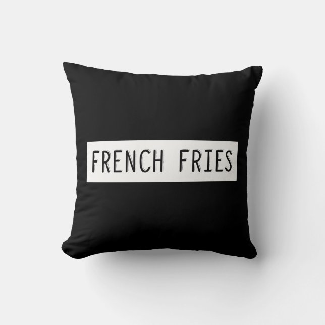 French Fries Old Typewriter Letters Cushion (Front)