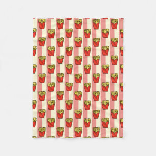 French Fries Pattern Fleece Blanket