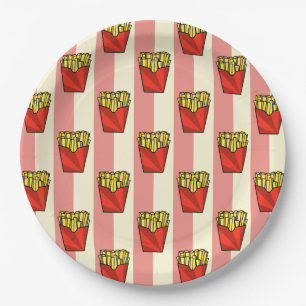 French Fries Pattern Paper Plate