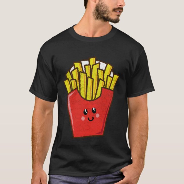 French Fries Pixel Art 8-bit Retro Hungry Byte Gam T-Shirt (Front)