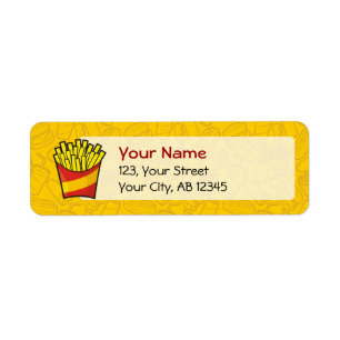 French Fries Return Address Label