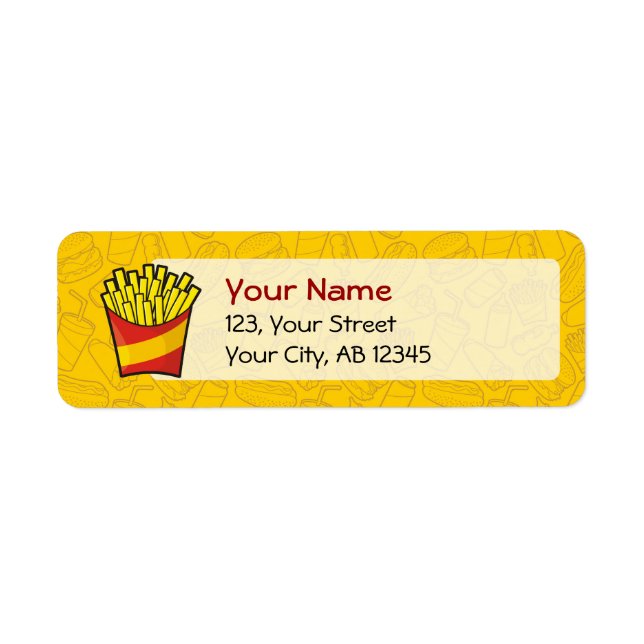 French Fries Return Address Label (Front)