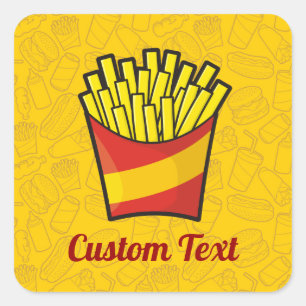 French Fries Square Sticker