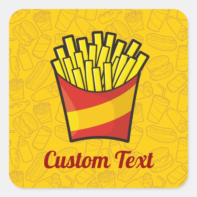 French Fries Square Sticker (Front)
