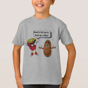 French Fries Telling Raw Potato Dress-up Kid Funny T-Shirt