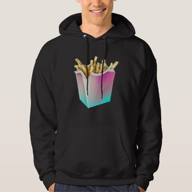 French Fries Vaporwave Retrowave Aesthetic Hoodie (Front)