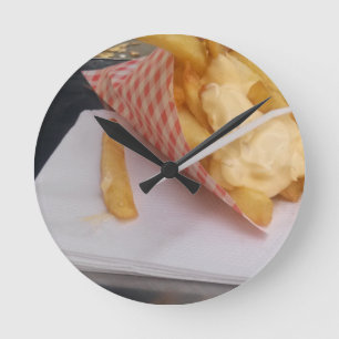 French Fries with mayonnaise Round Clock