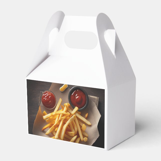 French fries with sause tasty snackes favour box (Front Side)