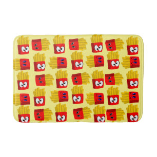 French Fries Yellow Bathroom Bath Mat