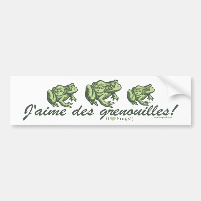 French Frog - I Love Frogs Bumpersticker Bumper Sticker (Front)