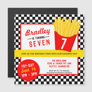 French Fry Birthday Party Magnetic Invitation