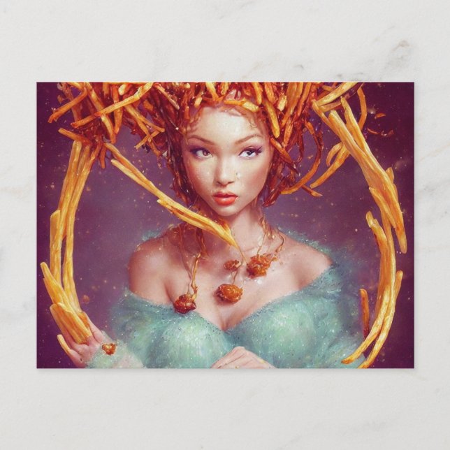 French Fry Goddess Postcard (Front)