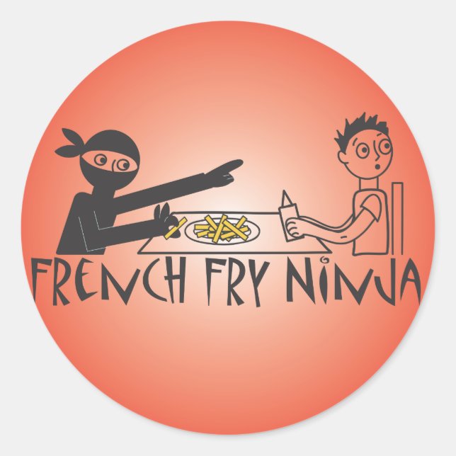 French Fry Ninja Classic Round Sticker (Front)