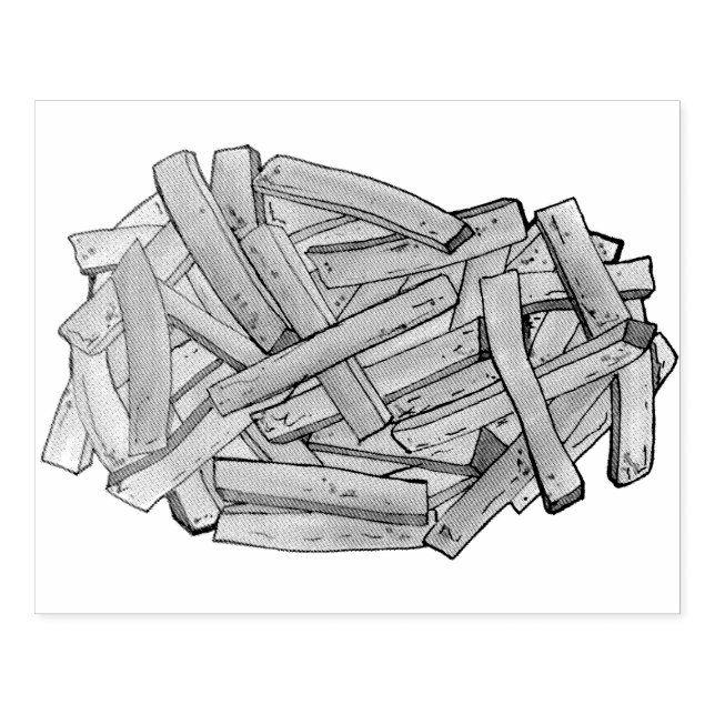 French Fry Steak Fries Fried Potatoes Chips Chef Rubber Stamp (Imprint)