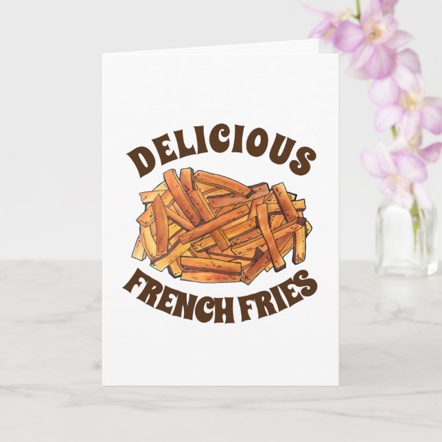 French Fry Steak Fries Fried Potatoes Junk Food Card (Orchid)