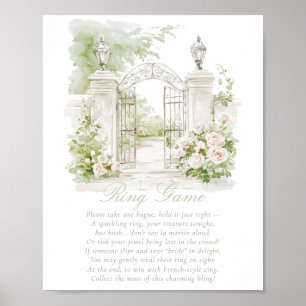 French Garden Chateau Pastel Ring Game Bridal  Poster