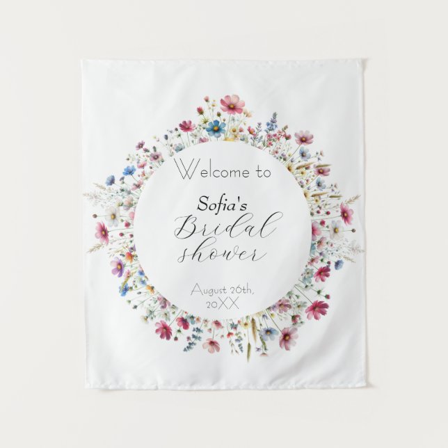 French Garden Party flower Invitation Tapestry (Front)