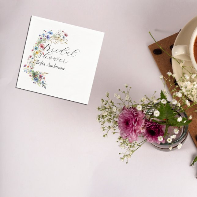 French Garden Party flower  Napkin (Classic Napkins, adorned with a delightful French Garden Party flower design. )