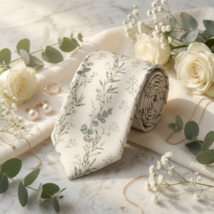 French Garden Toile Botanical Tie
