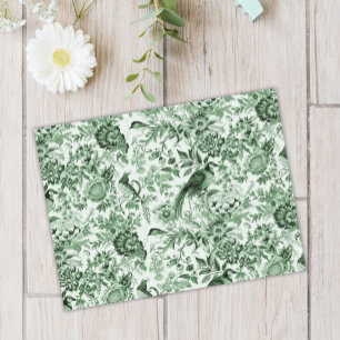 French Garden Toile de Jouy Green Tissue Paper
