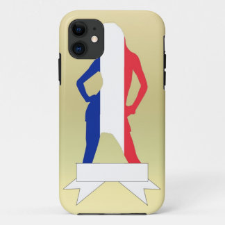French girl on gold background iPhone 11 case