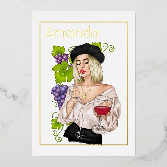 French Girl Wine Tasting Birthday Party (Front)