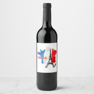 French girls, france flag kids, france women wine label