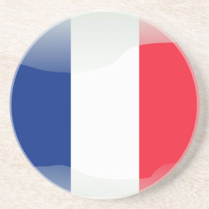 French glossy flag coaster