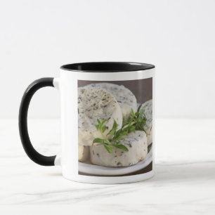 French goat cheese - chevre - with herbs on a mug