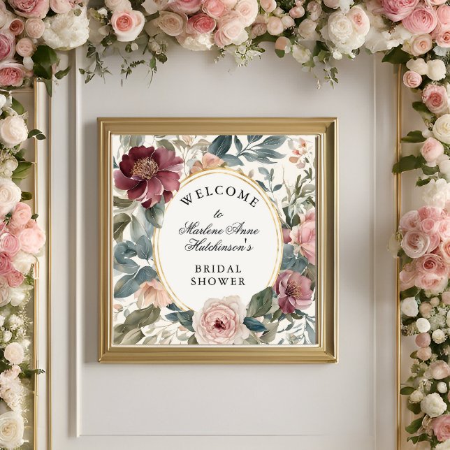 French Gold Floral Elegant Bridal Shower Tea  Poster (Creator Uploaded)