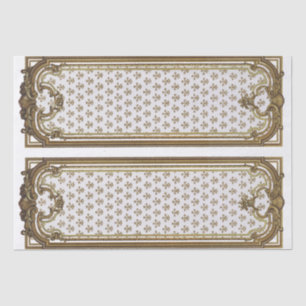 French Gold Frame Furniture Decoupage Fleur de Lis Tissue Paper