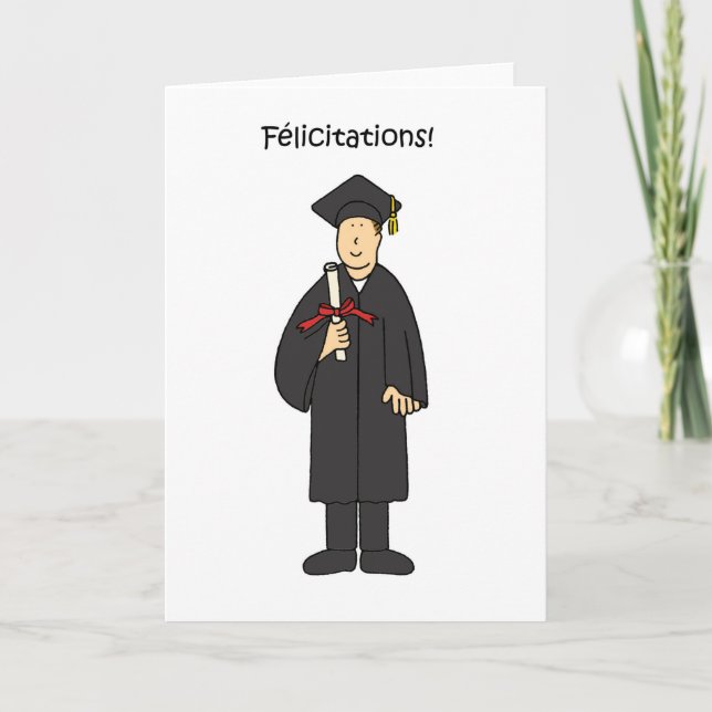 French Graduation Congratulations for Him Card (Front)