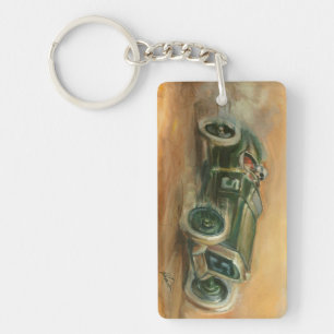 French Grand Prix Racecar by Ethan Harper Key Ring