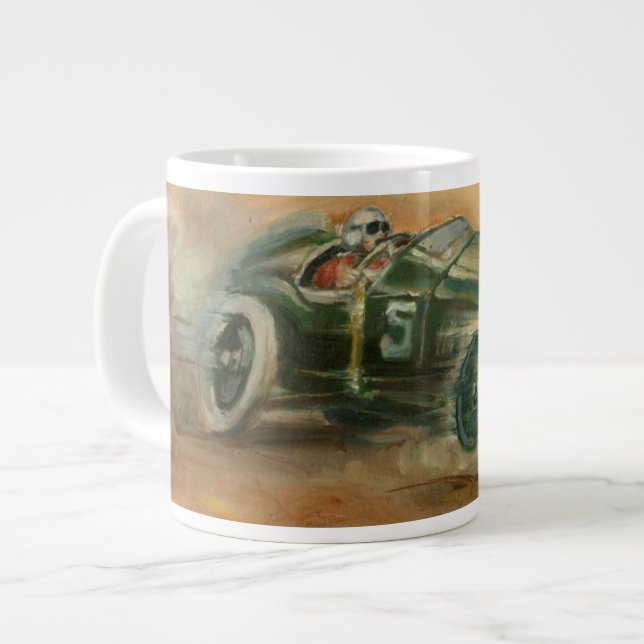 French Grand Prix Racecar by Ethan Harper Large Coffee Mug (Front Left)