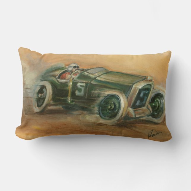 French Grand Prix Racecar by Ethan Harper Lumbar Cushion (Front)