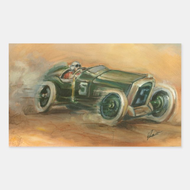 French Grand Prix Racecar by Ethan Harper Rectangular Sticker (Front)