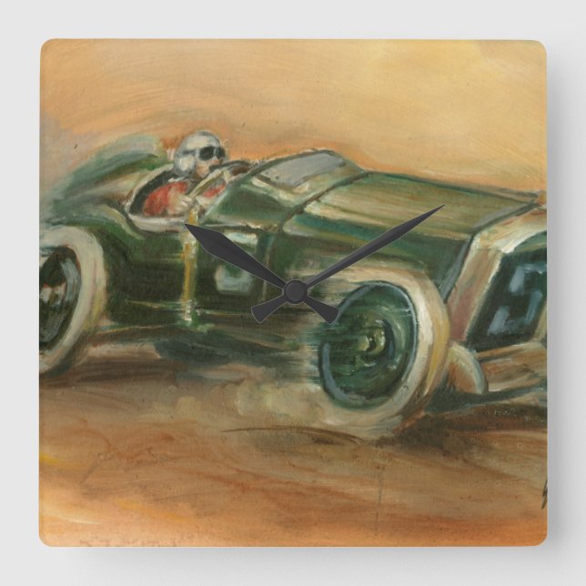 French Grand Prix Racecar by Ethan Harper Square Wall Clock (Front)