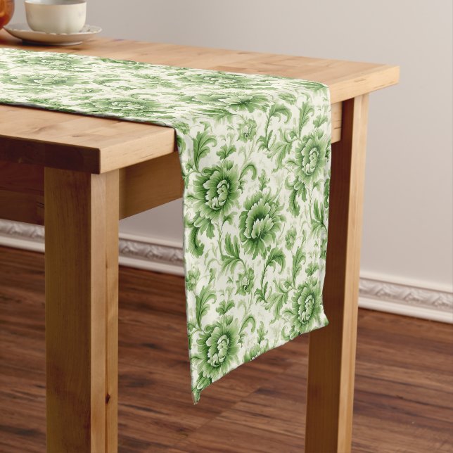 French Green Farmhouse Romance Long Table Runner (In Situ)