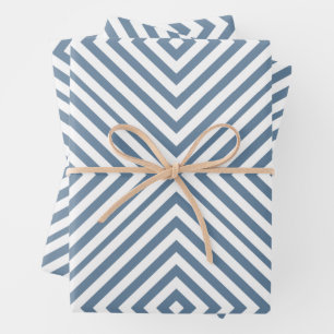 French Grey Diamond Chevron Wrapping Paper Sheet