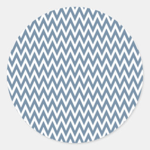 French Grey Elegant Chevron Design Classic Round Sticker