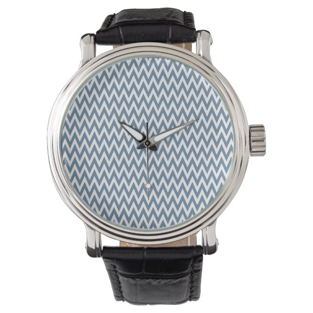 French Grey Elegant Chevron Design Watch (Front)