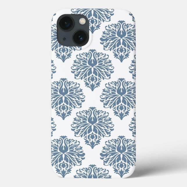 French Grey Elegant Damask Case-Mate iPhone Case (Back)