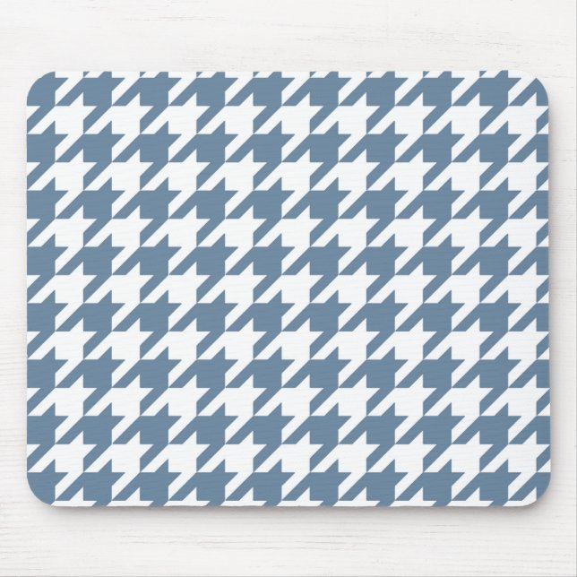 French Grey Elegant Houndstooth Mouse Pad (Front)