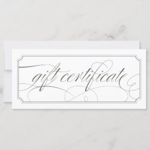 French Grey Elegant Script Gift Certificates