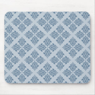 French Grey Moroccan Damask Mouse Pad