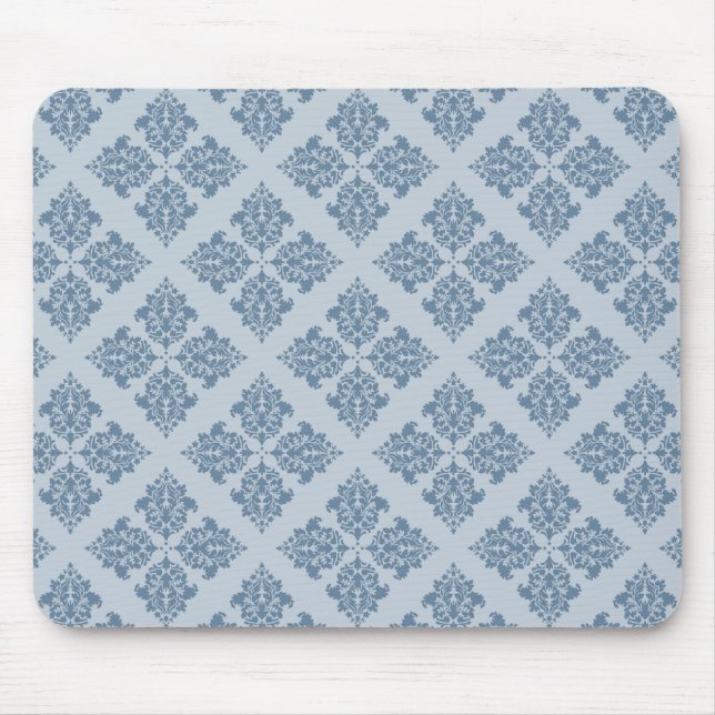 French Grey Moroccan Damask Mouse Pad (Front)