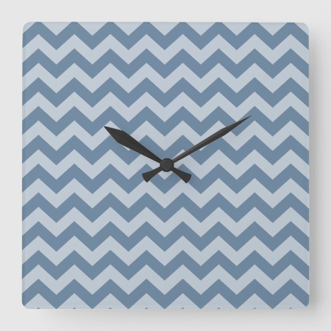 French Grey Moroccan Moods Chevrons Square Wall Clock (Front)